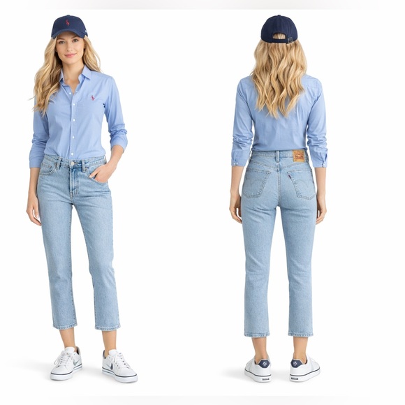 Levi's Denim - Levi’s 501 Cropped High Rise button Fly size 31 x 26 woman’s light blue wash